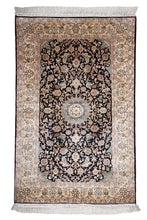 Load image into Gallery viewer, Kashmir Silk Rug – Midnight Medallion Glory