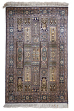 Load image into Gallery viewer, Kashmir Silk Rug – Royal Panel Garden