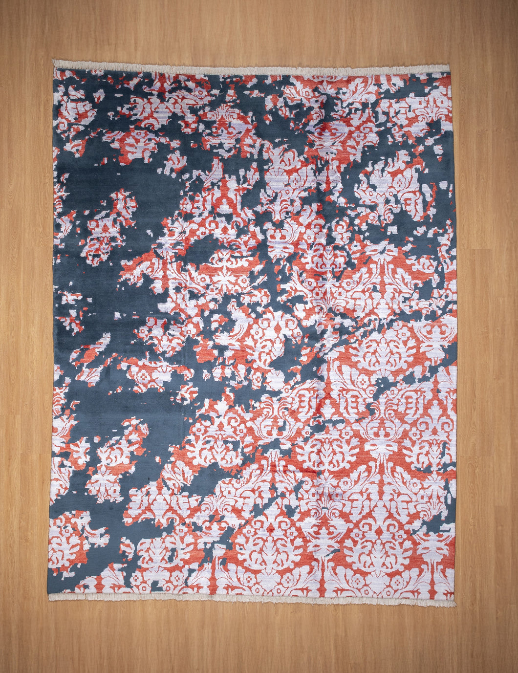 Crimson Baroque Wool & Bamboo Silk Rug