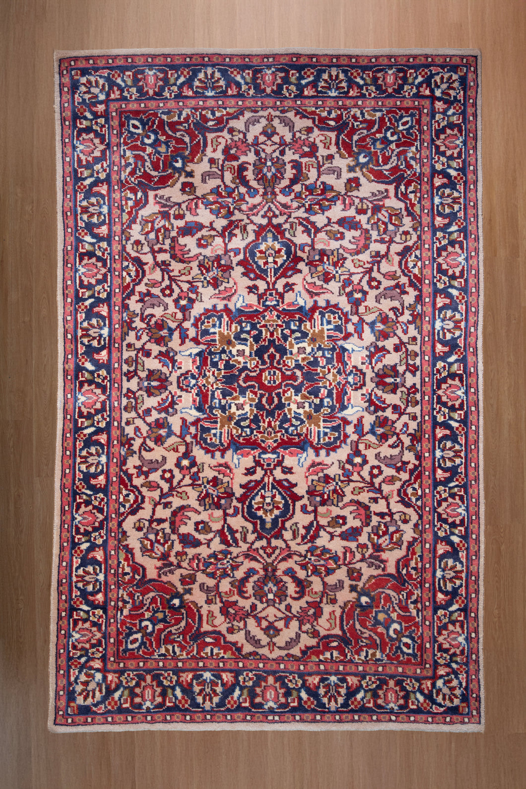 Floral Medallion Pink Indian Rug