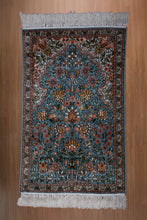 Load image into Gallery viewer, Kashmir Silk Rug – Blue Floral Harmony
