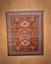 Load image into Gallery viewer, Rust Tribal Medallion Afghan Ziegler Rug
