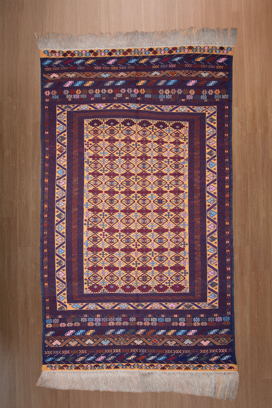Golden Loomed Tribal Maliki Kilim