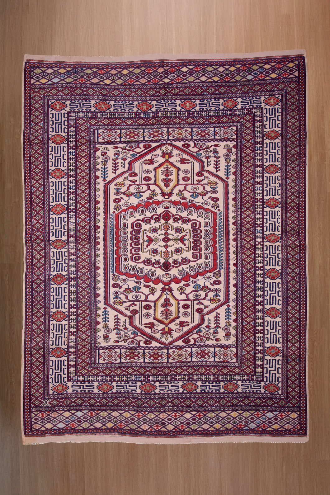 Floral Medallion Afghan Kilim Rug