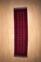 Load image into Gallery viewer, Deep Red Afghan Tribal Runner Rug
