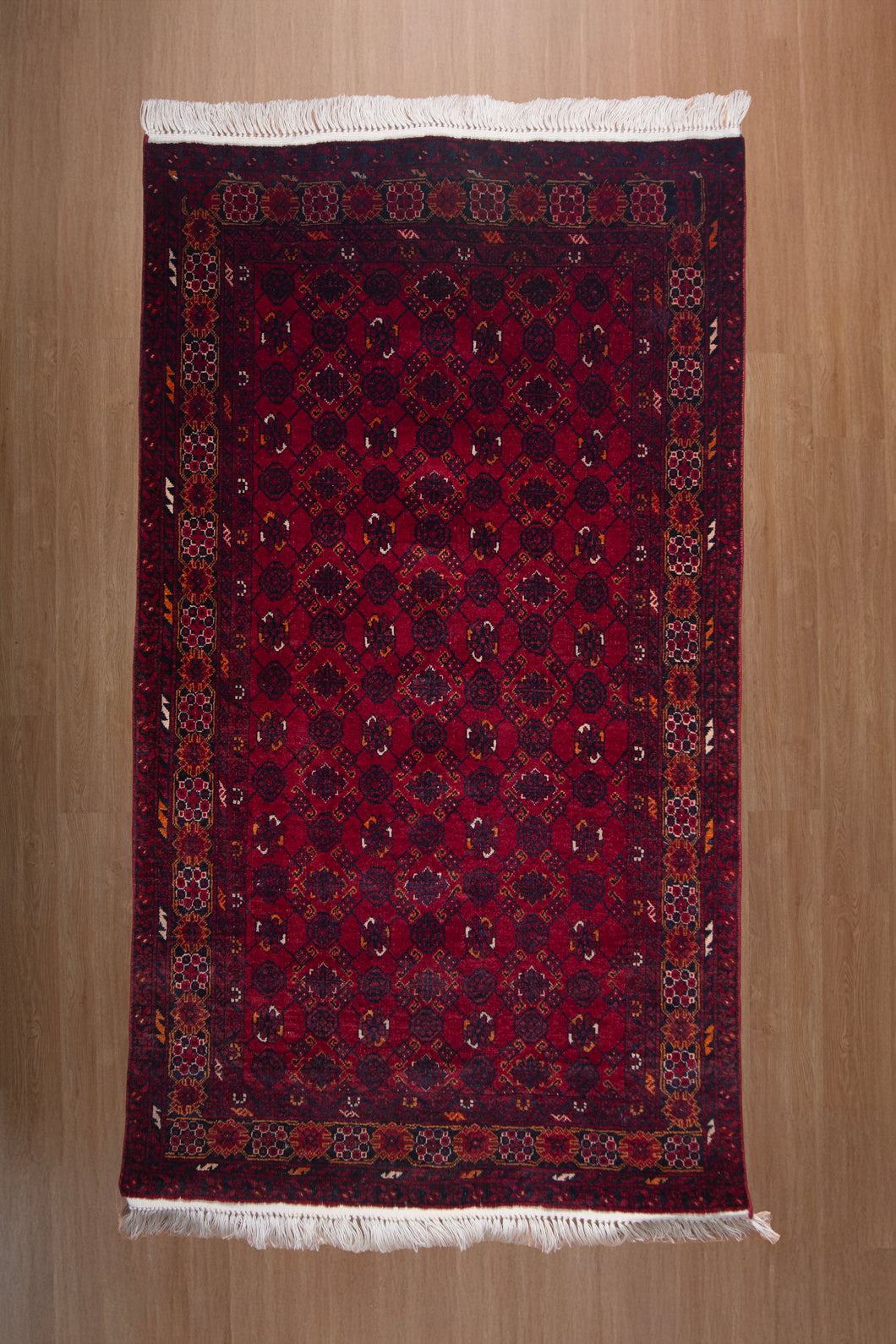 Royal Red Afghan Turkman Wool Rug