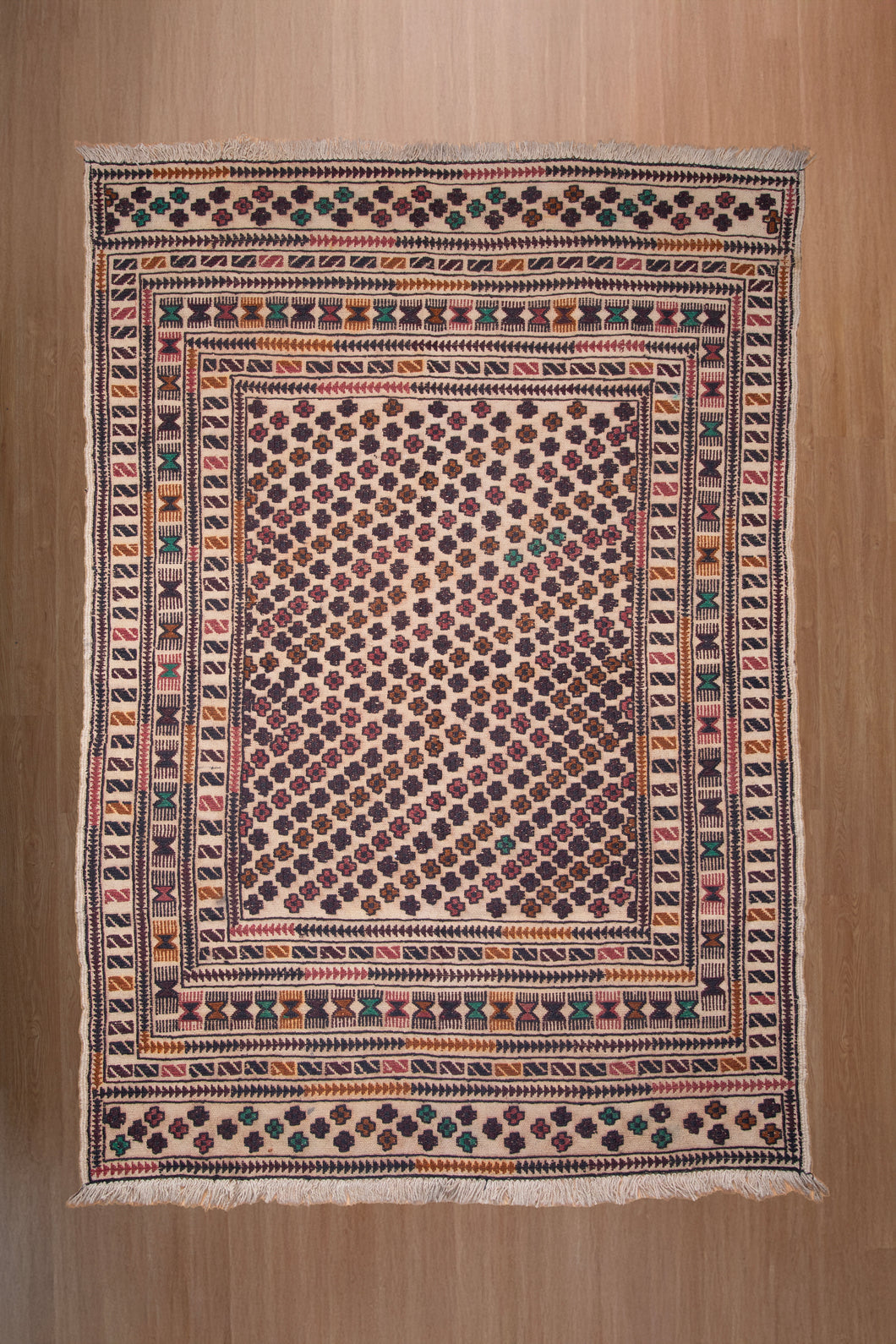 Antique Barjesta Rug with Tribal Charm