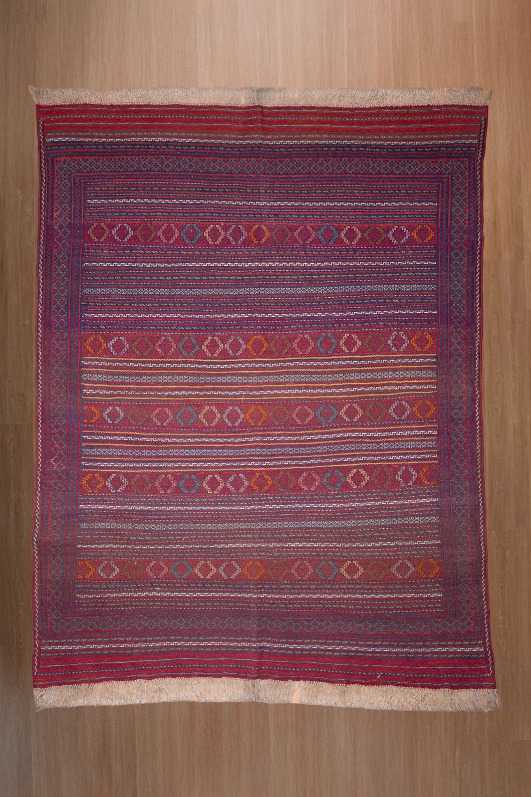 Crimson Harmony Maliki Kilim Rug