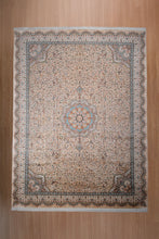 Load image into Gallery viewer, Large Floral Medallion Kashmiri Silk Rug

