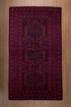 Load image into Gallery viewer, Deep Crimson Baluchi Wool Rug

