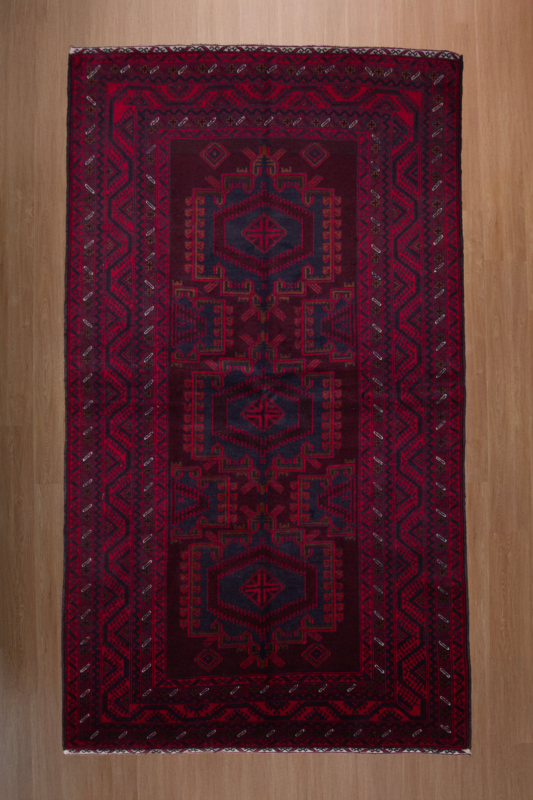Deep Crimson Baluchi Wool Rug