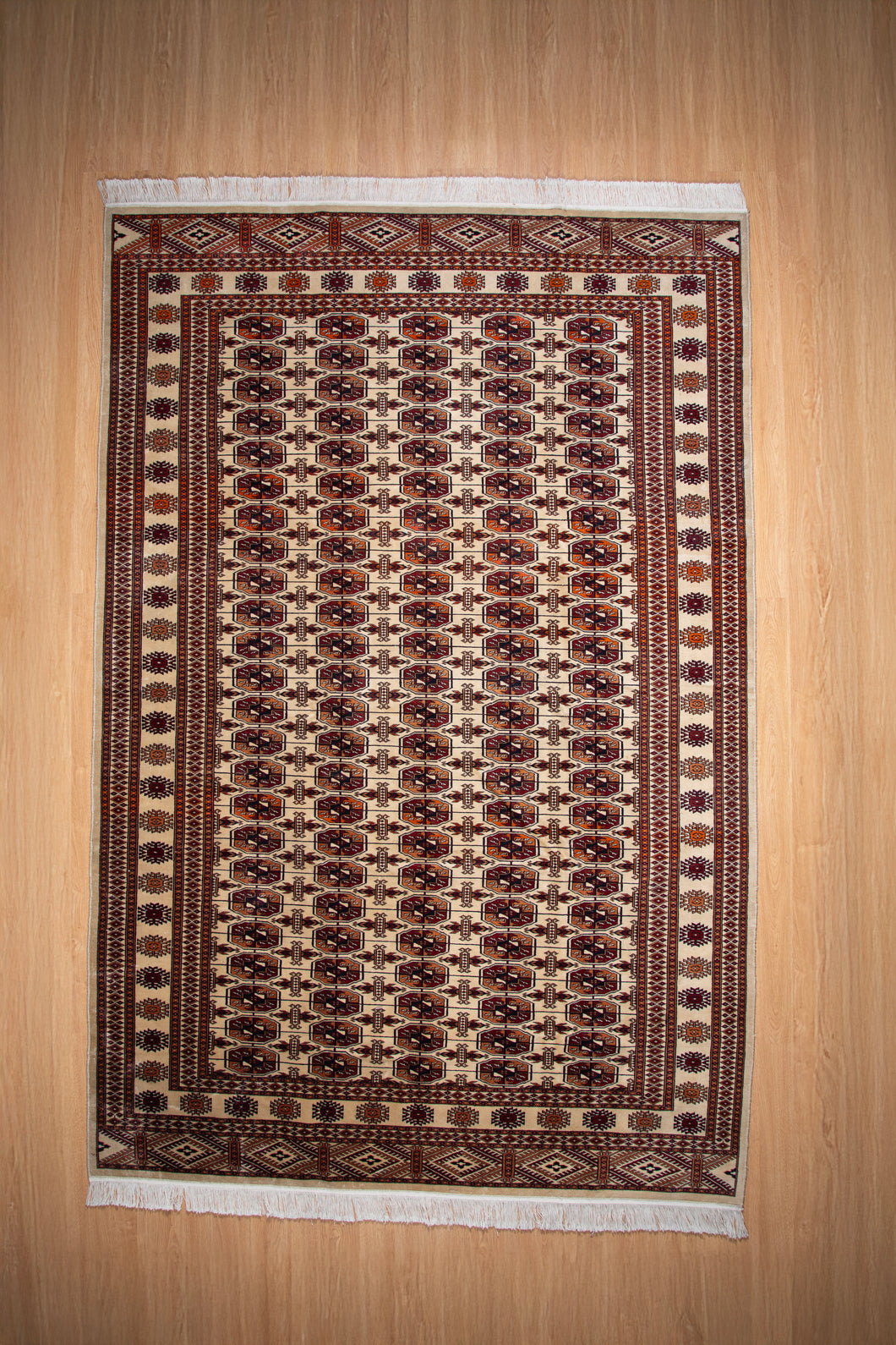 Antique Bokhara-Inspired Indian Wool Rug