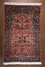 Load image into Gallery viewer, Kashmir Silk Rug – Coral Blossom Garden
