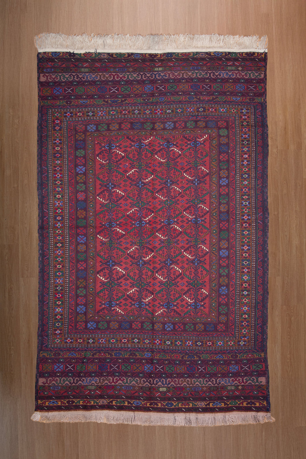 Crimson Field Afghan Maliki Kilim