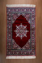 Load image into Gallery viewer, Kashmir Silk Rug – Ruby Medallion Classic
