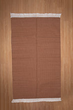Load image into Gallery viewer, Solid Rust Handwoven Wool Dhurrie
