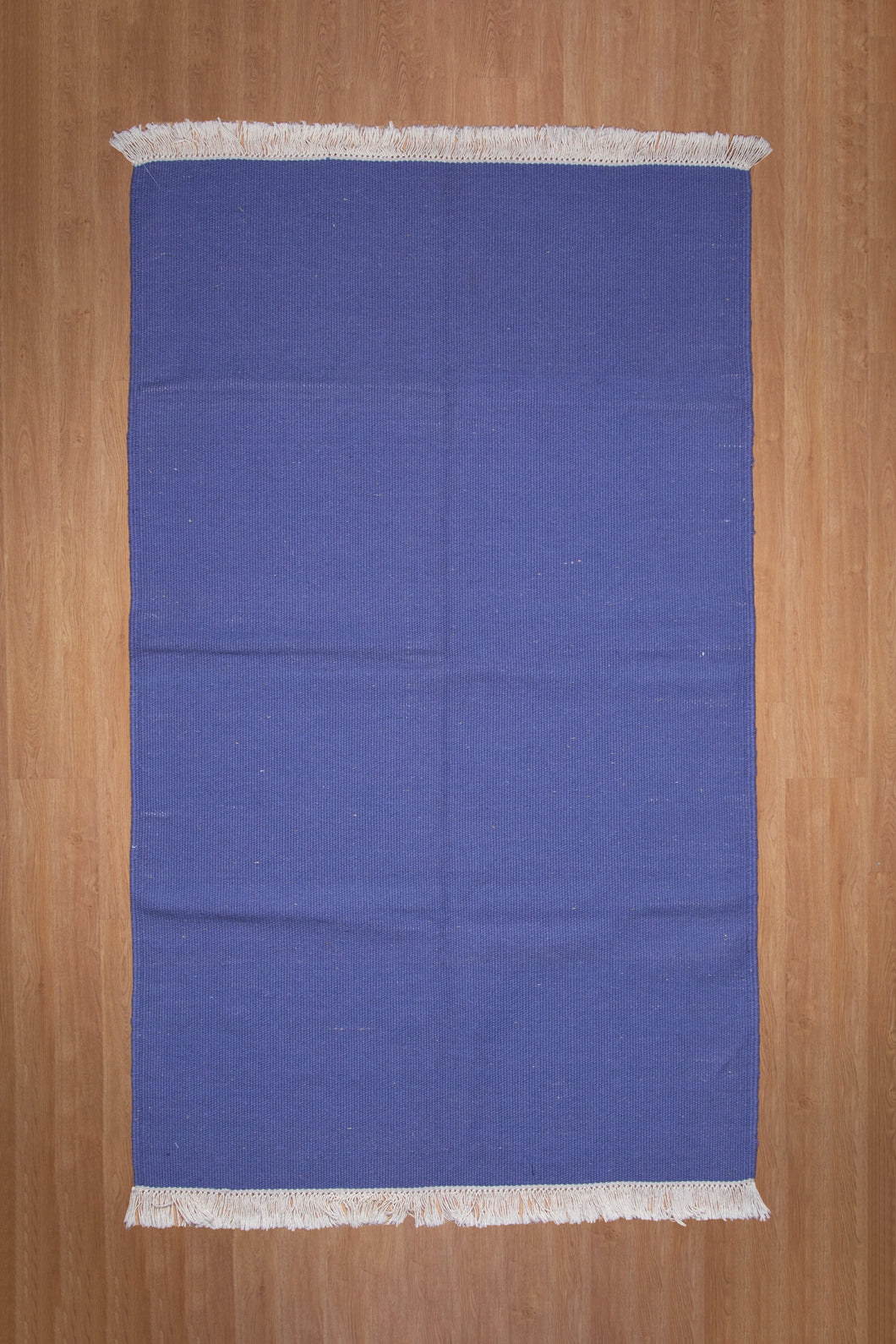 Minimalist Indigo Handwoven Wool Dhurrie
