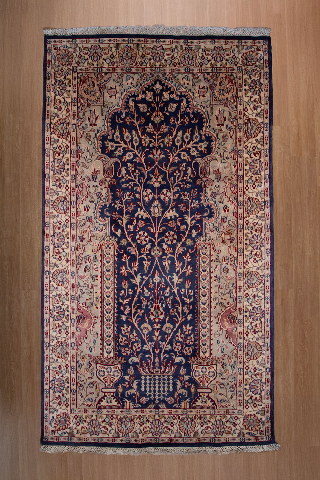 Tree of Life Blue Wool Rug