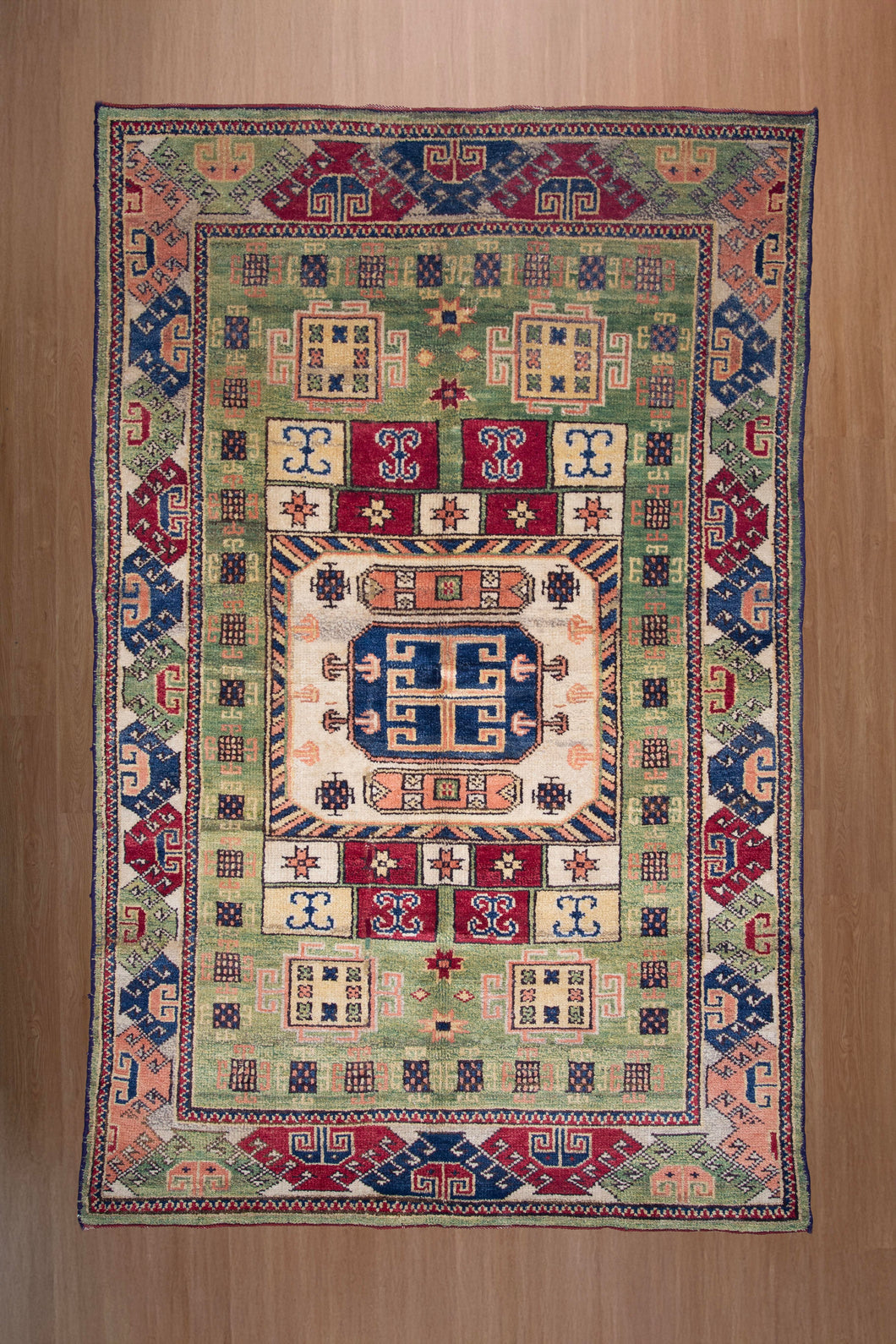Antique Caucasian Tribal Wool Rug