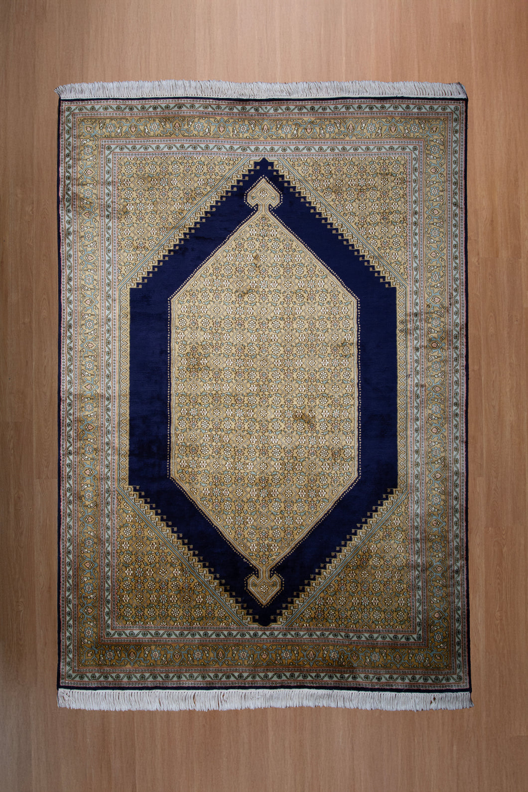 Royal Sapphire Kashmiri Silk Carpet