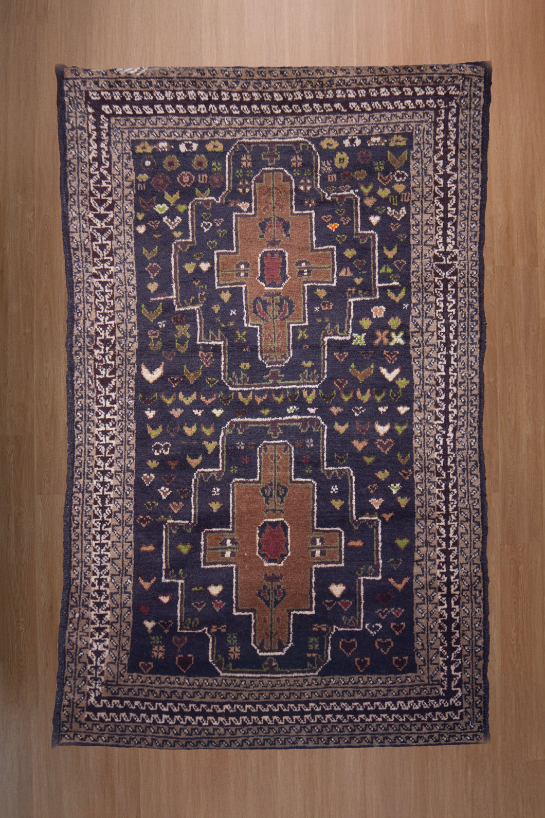 Tribal Geometry Afghan Wool Rug