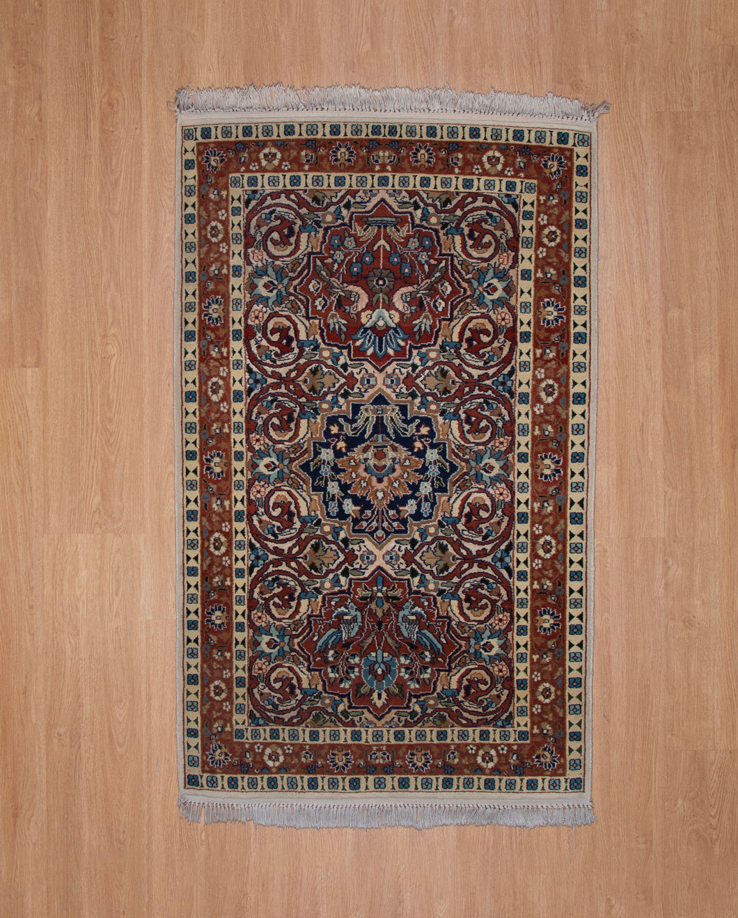 Regal Kashmiri Wool Medallion Rug