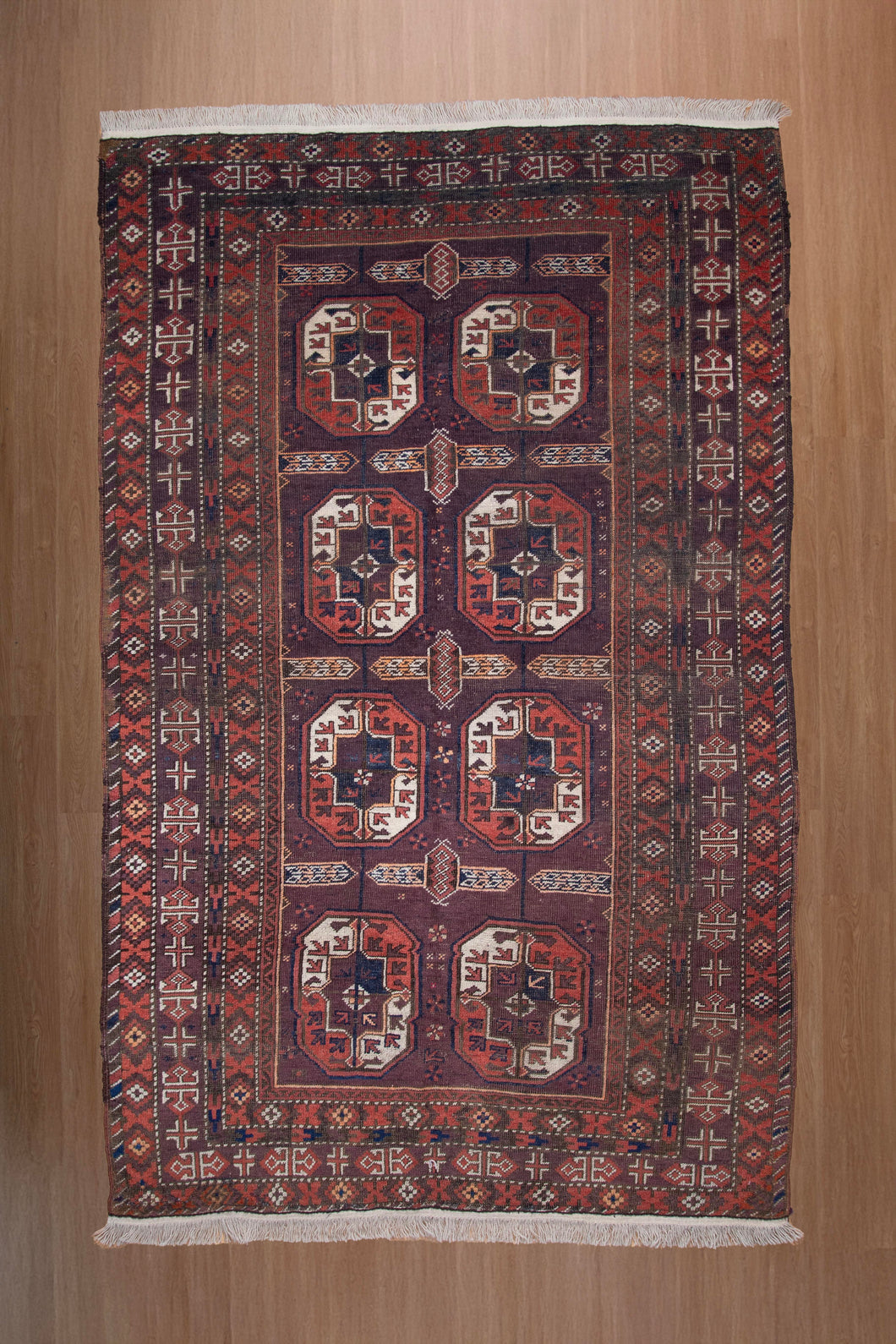 Antique Ersari Turkoman Wool Rug