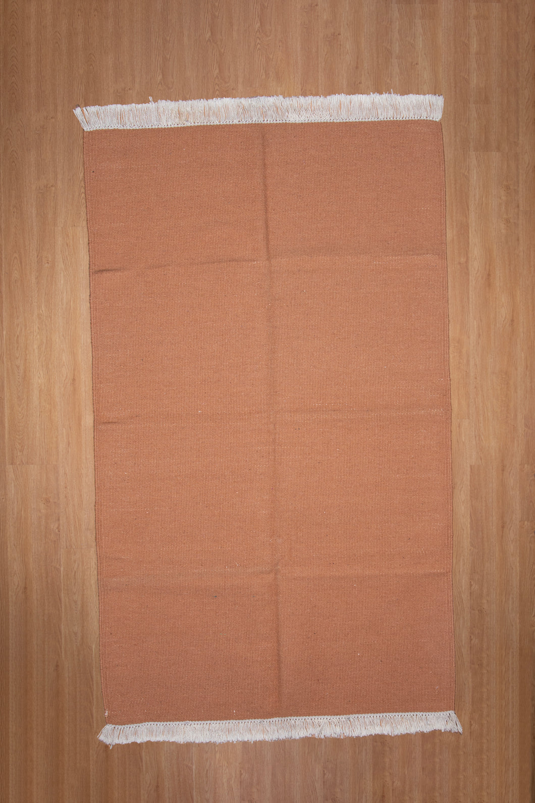 Terracotta Flatweave Wool Dhurrie Rug