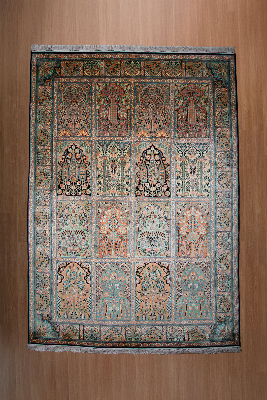 Mughal Garden Kashmiri Silk Tapestry