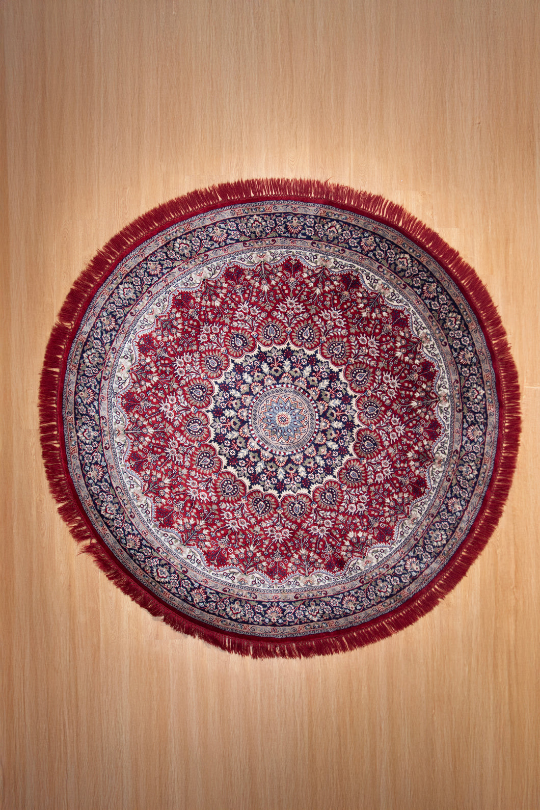 Ornate Round Medallion Wool Rug