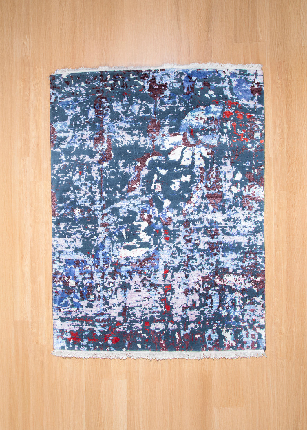 Modern Abstract Wool Silk Rug