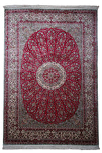 Load image into Gallery viewer, Radiant Medallion Kirman Silk Carpet
