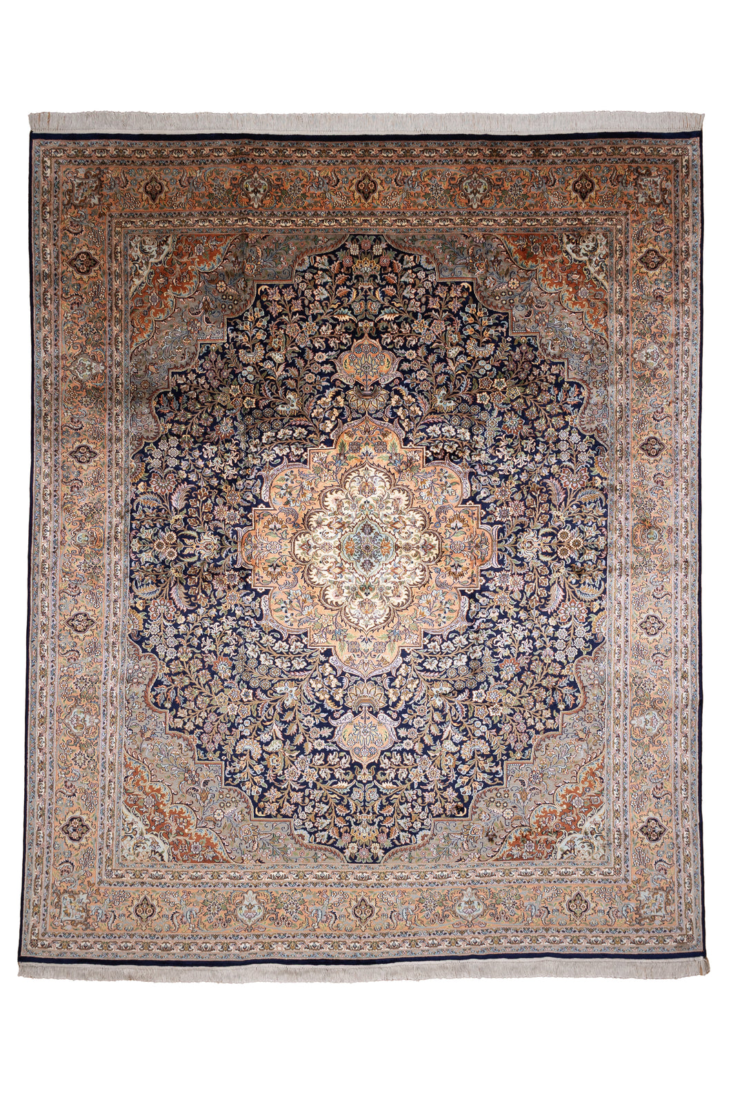 Royal Medallion Kashan Silk Carpet