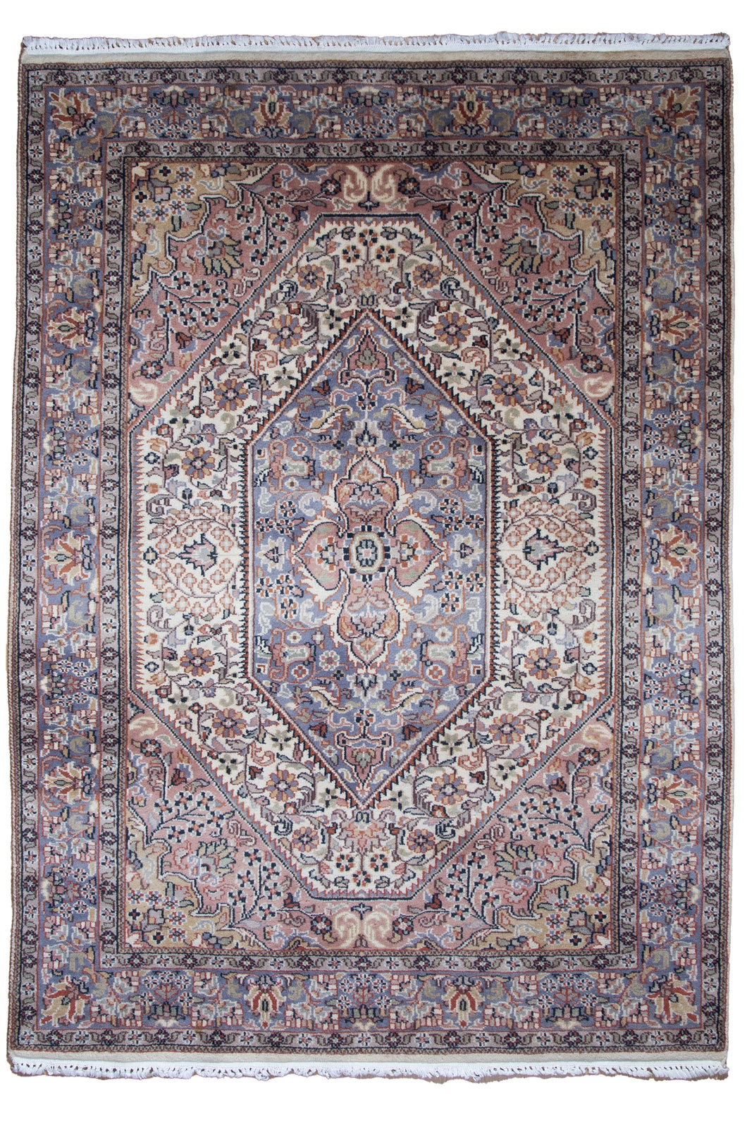 Pastel Medallion Indian Wool Rug