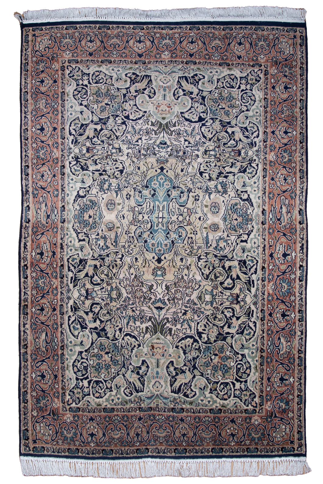 Pastel Medallion Vintage Kashmiri Rug