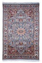 Load image into Gallery viewer, Sky Blue Floral Indian Wool Rug

