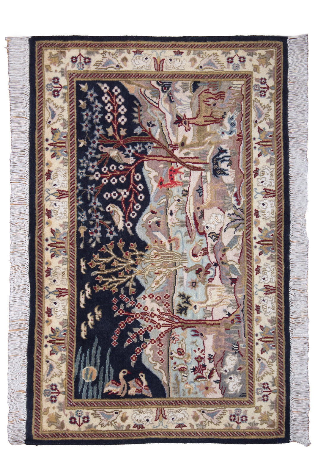 Persian Kashan Garden Scene Rug