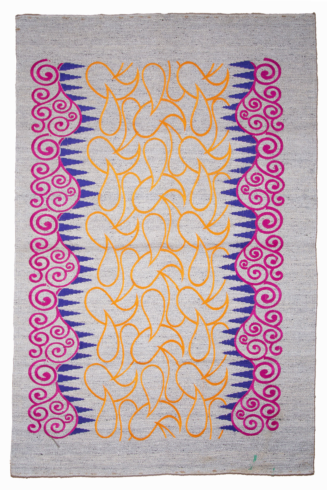 Handwoven Paisley Medallion Wool Dhurrie