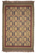 Load image into Gallery viewer, Handwoven Jute Dhurrie with Checkered Motif
