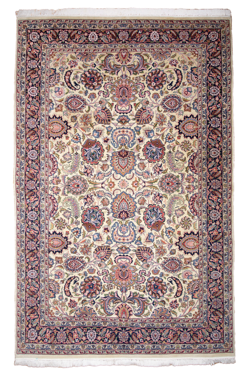 Elegant Floral Isfahan Wool Rug
