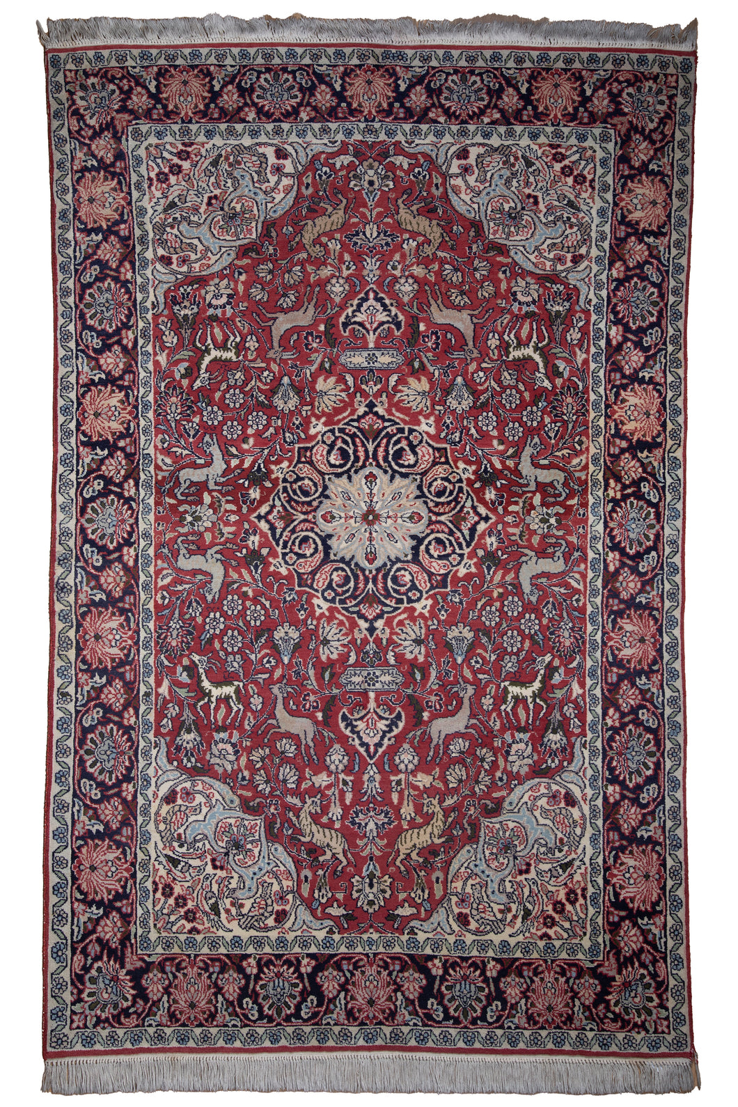 Vintage Kashmiri Wool Hunting Rug