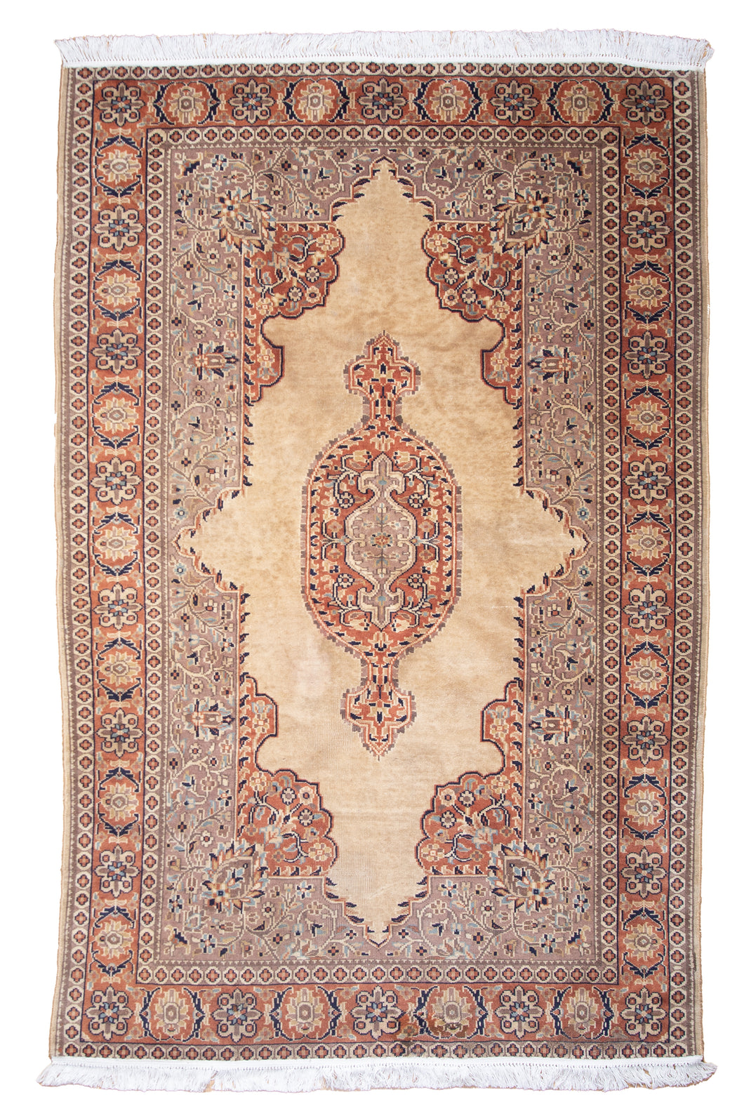 Antique Caramel Medallion Wool Rug