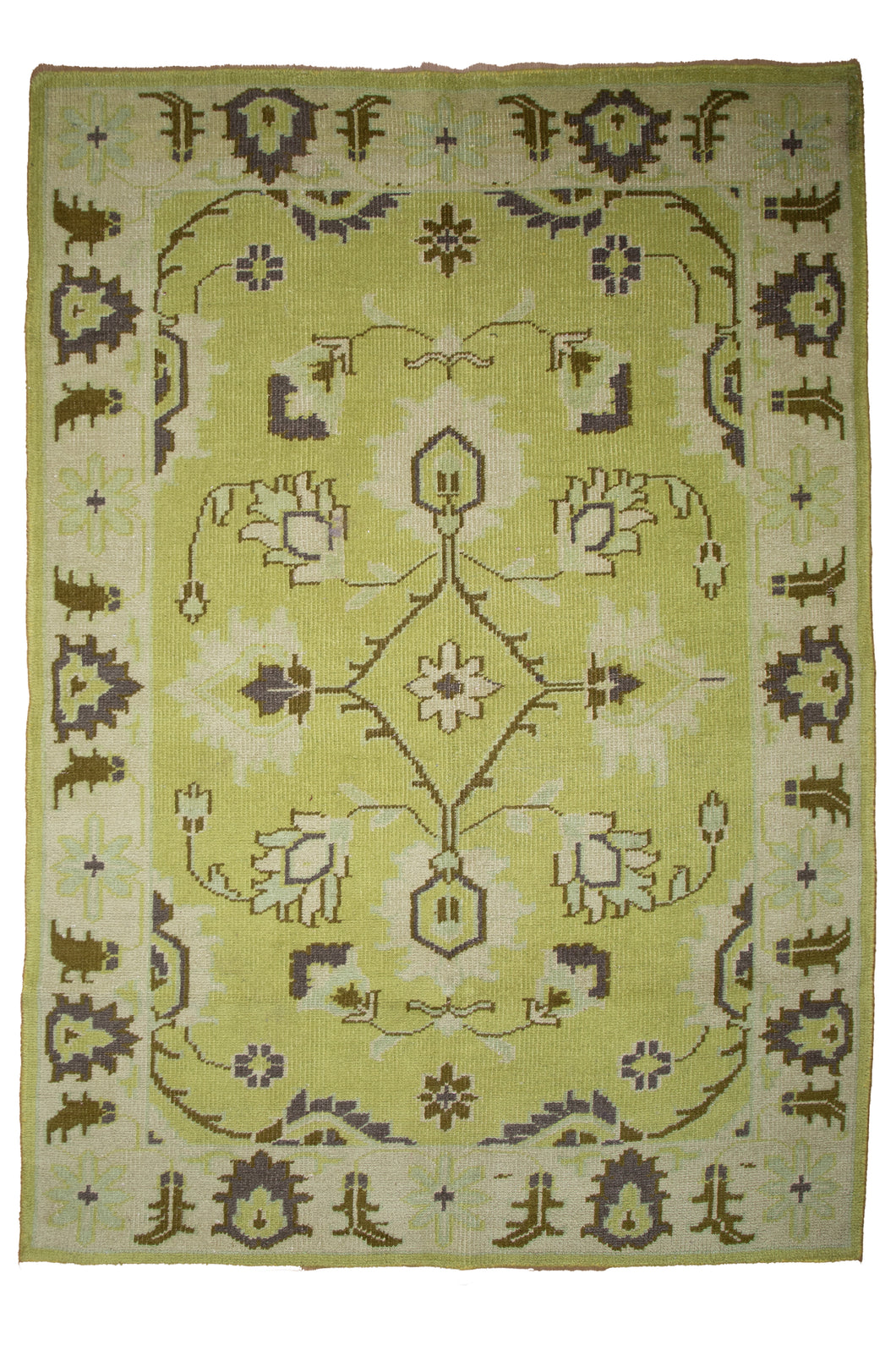 Olive Green Indo Kashan Rug