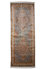 Load image into Gallery viewer, Imperial Blue Medallion Silk Runner

