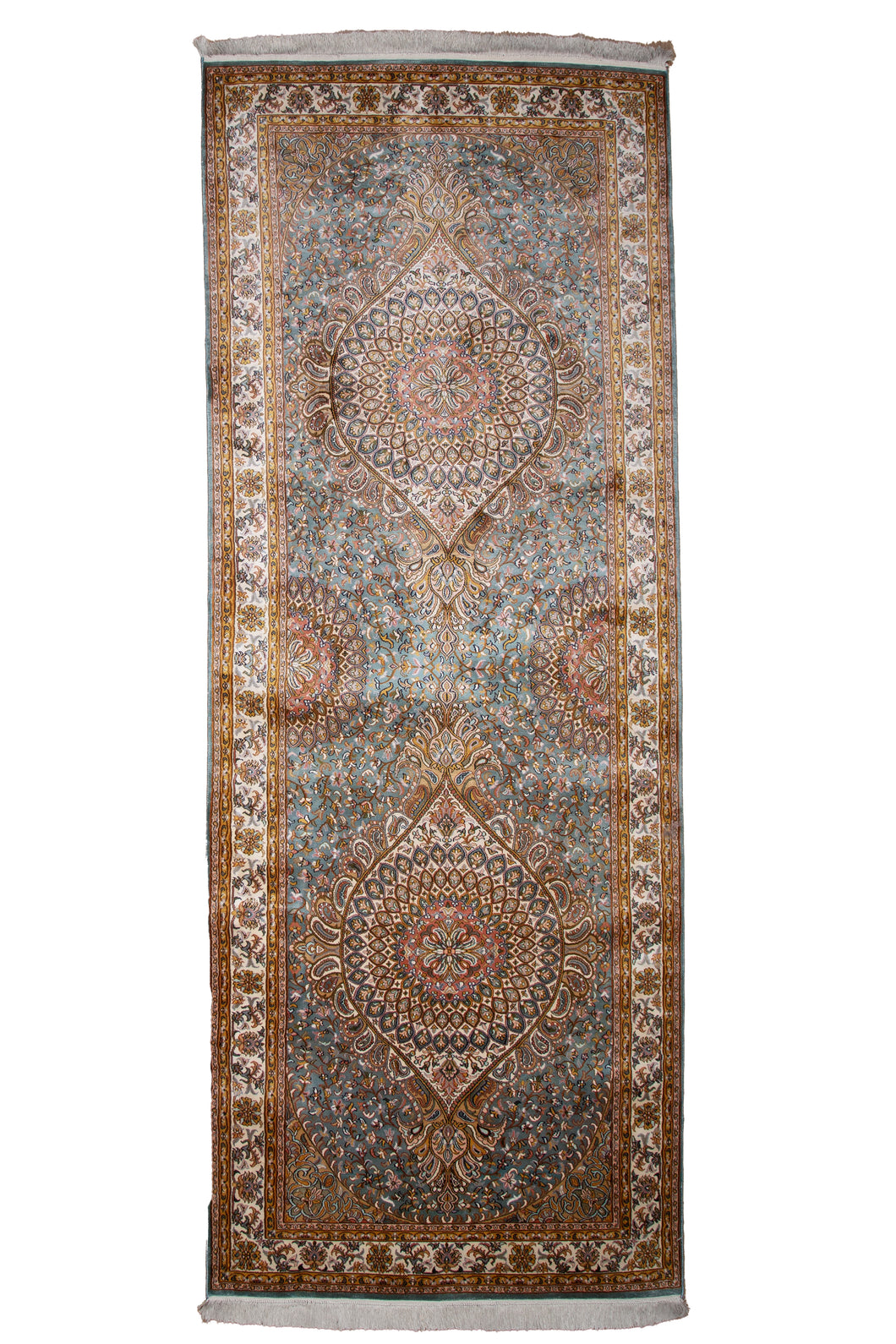 Imperial Blue Medallion Silk Runner