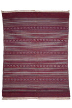 Load image into Gallery viewer, Crimson Rhythm Striped Maliki Kilim
