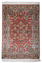 Load image into Gallery viewer, Persimmon Bloom Kashan Silk Carpet
