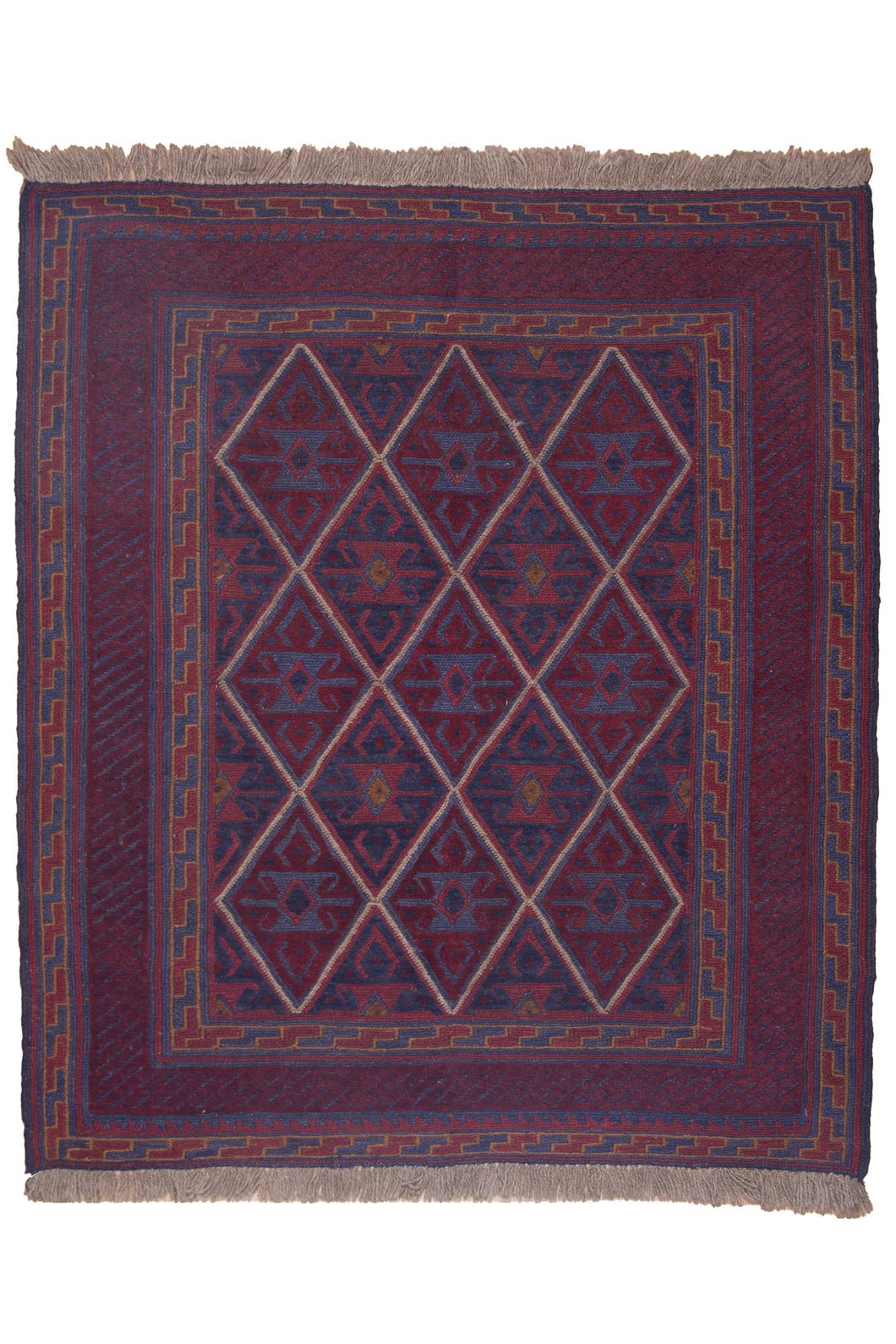 Ersari Deep Crimson Diamond Rug