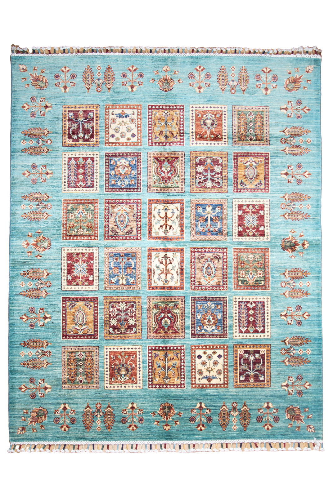 Aqua Garden Panel Afghan Zeigler Rug