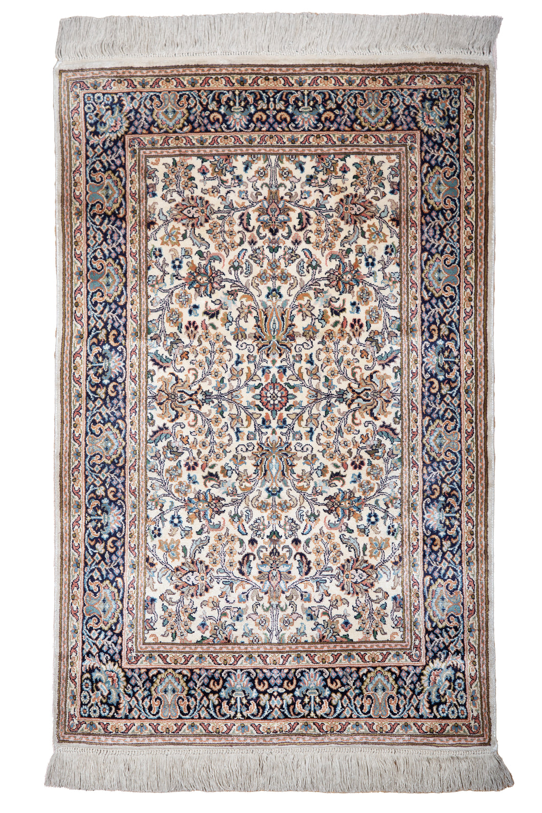Ivory Garden Kashan Silk Carpet